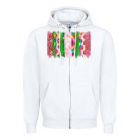 White summer brushstrokes Zipper Hoodie - CowhideDigitalArt