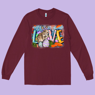Love Easter Long Sleeve Tee Designed By Cowgirlartshop