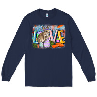 Navy love easter Long Sleeve Tee - CowGirlArtShop