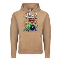 Vintage Coffee animal drummer pearl drums Vintage Hoodie - lanVoArt