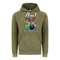 Vintage Olive animal drummer pearl drums Vintage Hoodie - lanVoArt
