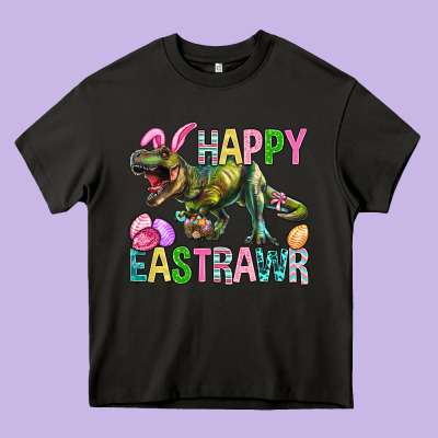 Happy Eastrawr Easter Heavy Core Tee Designed By Bundleandbundleshop
