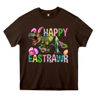 Chocolate Brown Happy Eastrawr Easter Heavy Core Tee - BundleAndBundleShop