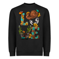 Black Western Love with Gun Heavyweight Sweatshirt - BundleAndBundleShop