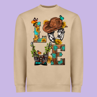 Western Love With Gun Heavyweight Sweatshirt Designed By Bundleandbundleshop