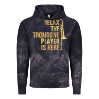 Cloud Black relax the trombone player is here gift trombone gifts Vintage Hoodie - lanVoArt