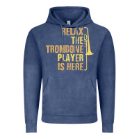 Vintage Denim relax the trombone player is here gift trombone gifts Vintage Hoodie - lanVoArt