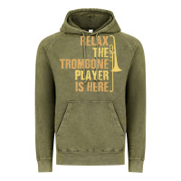 Vintage Olive relax the trombone player is here gift trombone gifts Vintage Hoodie - lanVoArt