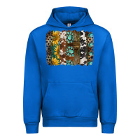 Cobalt western handdrawn patterns brushstrokes Urban Hoodie - BarkalooDesign