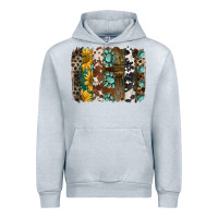 Heather Grey western handdrawn patterns brushstrokes Urban Hoodie - BarkalooDesign