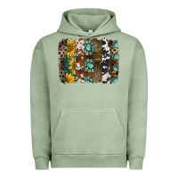 Pigment Oil Green western handdrawn patterns brushstrokes Urban Hoodie - BarkalooDesign