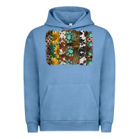 Pigment Pebble Blue western handdrawn patterns brushstrokes Urban Hoodie - BarkalooDesign