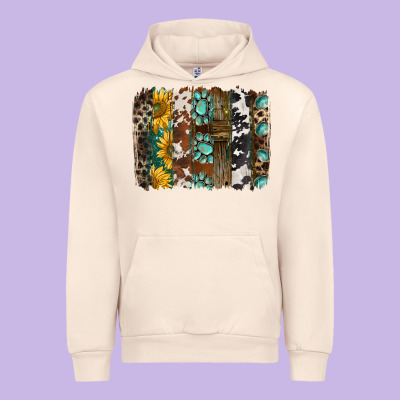 Western Handdrawn Patterns Brushstrokes Urban Hoodie Designed By Barkaloodesign
