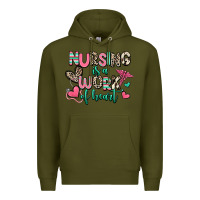 Army Green nursing is a work of heart Premium Hoodie - RanaPortraitStore