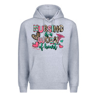 Heather Grey nursing is a work of heart Premium Hoodie - RanaPortraitStore