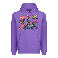 Purple nursing is a work of heart Premium Hoodie - RanaPortraitStore