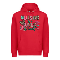 Red nursing is a work of heart Premium Hoodie - RanaPortraitStore
