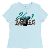Baby Blue show mom aztec cowhide black angus Ladies Tee - Artiststas