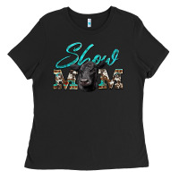 Black show mom aztec cowhide black angus Ladies Tee - Artiststas