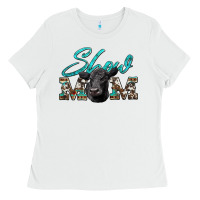White show mom aztec cowhide black angus Ladies Tee - Artiststas