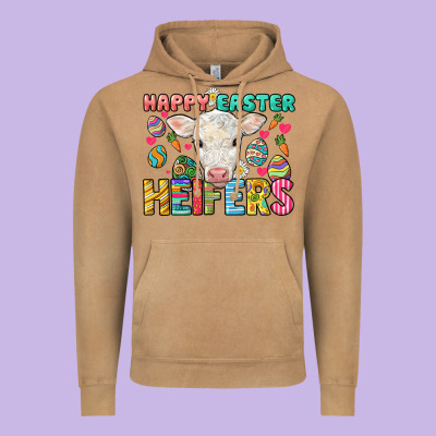Happy Easter Heifers Easter Day Vintage Hoodie Designed By Howdyjamesfarm