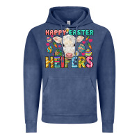 Vintage Denim Happy Easter Heifers Easter Day Vintage Hoodie - HowdyJamesFarm