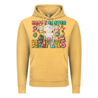 Vintage Mustard Happy Easter Heifers Easter Day Vintage Hoodie - HowdyJamesFarm