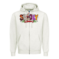 Oatmeal Heather spooky summer vibes Zipper Hoodie - CowhideDigitalArt