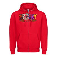 Red spooky summer vibes Zipper Hoodie - CowhideDigitalArt