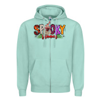 Seafoam spooky summer vibes Zipper Hoodie - CowhideDigitalArt