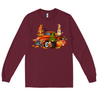 Burgundy fall gnome truck Long Sleeve Tee - CowGirlArtShop
