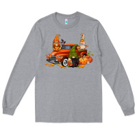 Heather Grey fall gnome truck Long Sleeve Tee - CowGirlArtShop