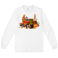 White fall gnome truck Long Sleeve Tee - CowGirlArtShop