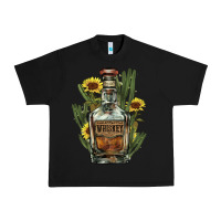 Black Western whiskey bottle Urban Heavy Tee - HowdyJamesFarm