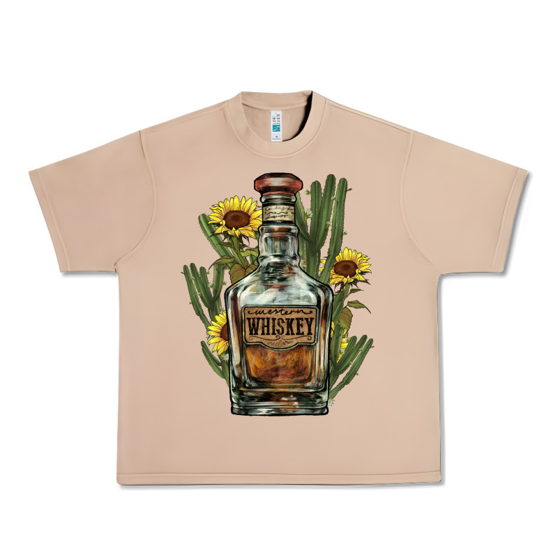 Western Whiskey Bottle Urban Heavy Tee by HowdyJamesFarm | Teevron
