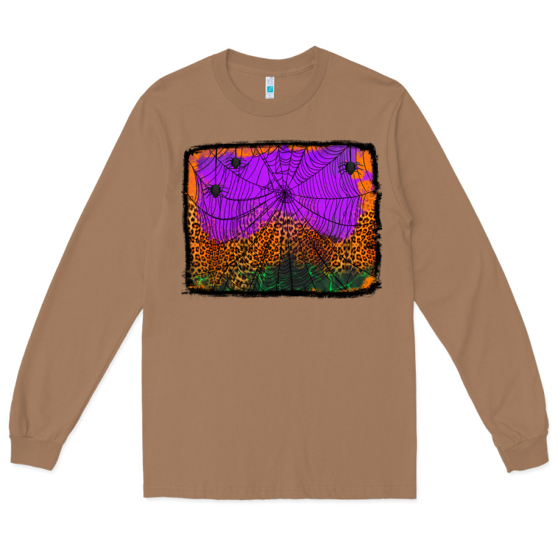 Halloween Spider Web Background Long Sleeve Tee by Jasminsmagicworld | Teevron