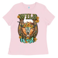 Bubblegum Pink wild west Ladies Tee - Artiststas