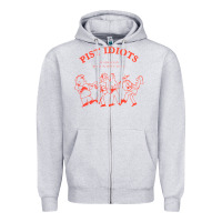 Heather Grey pist idiots Zipper Hoodie - lanVoArt