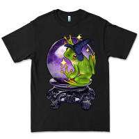 Black Halloween Frog With Crystal Ball Premium Tee - LillyAllenDesigns