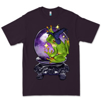 Plum Halloween Frog With Crystal Ball Premium Tee - LillyAllenDesigns