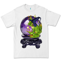 White Halloween Frog With Crystal Ball Premium Tee - LillyAllenDesigns