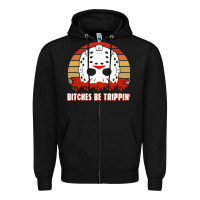 Black Halloween Bitches Be Trippin Jason Mask Zipper Hoodie - lanVoArt
