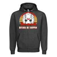 Charcoal Heather Halloween Bitches Be Trippin Jason Mask Zipper Hoodie - lanVoArt