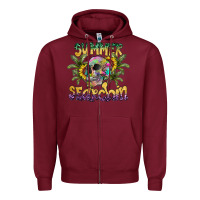 Burgundy Summer Searchin Zipper Hoodie - CowhideDigitalArt