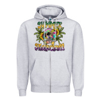 Heather Grey Summer Searchin Zipper Hoodie - CowhideDigitalArt