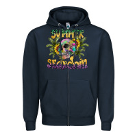 Navy Summer Searchin Zipper Hoodie - CowhideDigitalArt