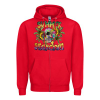 Red Summer Searchin Zipper Hoodie - CowhideDigitalArt