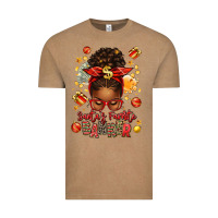 Santa Favorite Banker Afro Messy Bun Vintage Tee | Teevron