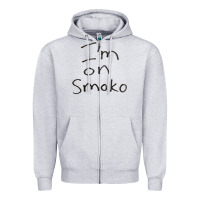 Heather Grey handwritten i'm on smoko hot australian lingo the chats Zipper Hoodie - lanVoArt