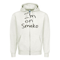 Oatmeal Heather handwritten i'm on smoko hot australian lingo the chats Zipper Hoodie - lanVoArt